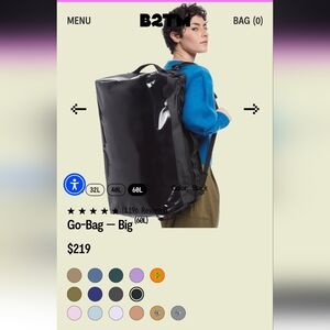 Baboon to the Moon Go-Bag — Big in black